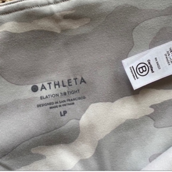 NWOT Athleta Elation 7/8 yoga athletic tights / leggings abalone grey camo print - Picture 7 of 12